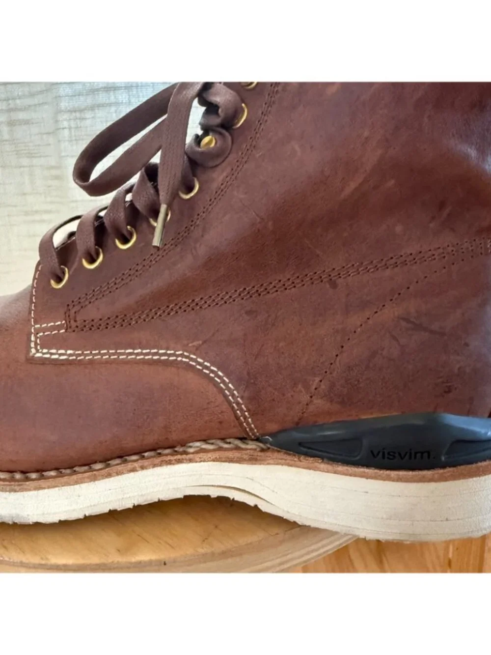 Visvim Virgil Folk 118202002006 Brown Leather Boots Size 10